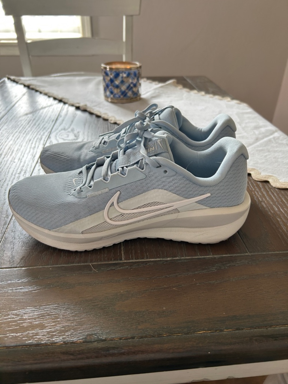 Nike Women's Downshifter 13 Light Blue and White Athletic Sneakers - Picture 7 of 11